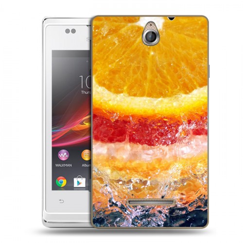 Дизайнерский пластиковый чехол для Sony Xperia E Апельсины