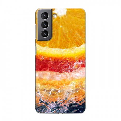 Дизайнерский пластиковый чехол для Samsung Galaxy S21 Апельсины
