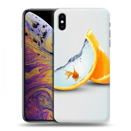 Дизайнерский силиконовый чехол для Iphone Xs Max Апельсины