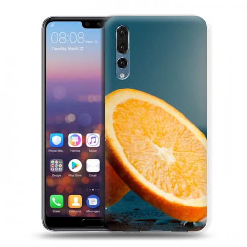 Дизайнерский силиконовый с усиленными углами чехол для Huawei P20 Pro Апельсины