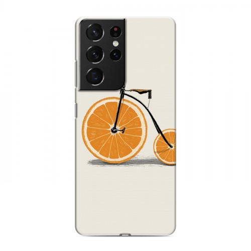 Дизайнерский пластиковый чехол для Samsung Galaxy S21 Ultra Апельсины