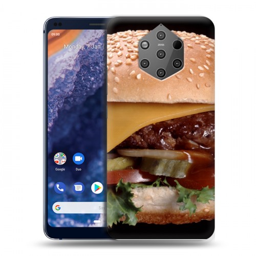 Дизайнерский силиконовый чехол для Nokia 9 PureView Бургеры