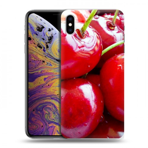 Дизайнерский силиконовый чехол для Iphone Xs Max Вишня