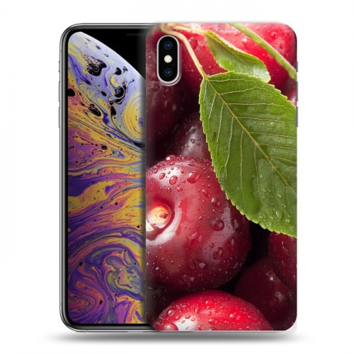 Дизайнерский силиконовый чехол для Iphone Xs Max Вишня