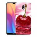 Дизайнерский силиконовый с усиленными углами чехол для Xiaomi RedMi 8A Вишня