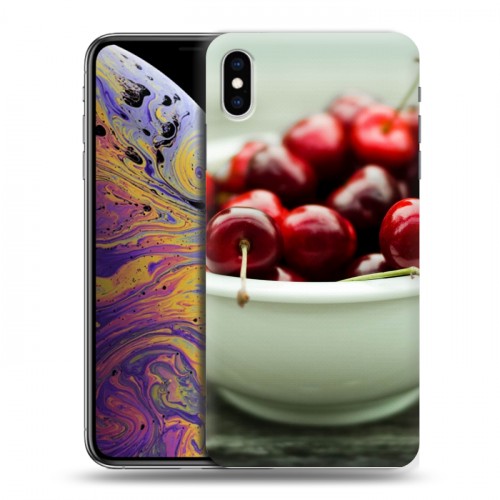 Дизайнерский силиконовый чехол для Iphone Xs Max Вишня