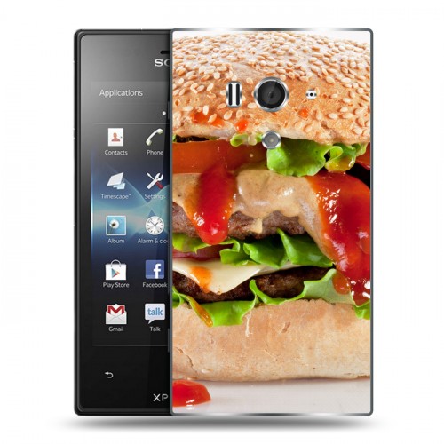 Дизайнерский пластиковый чехол для Sony Xperia acro S Бургеры