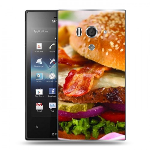 Дизайнерский пластиковый чехол для Sony Xperia acro S Бургеры