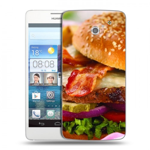 Дизайнерский пластиковый чехол для Huawei Ascend D2 Бургеры