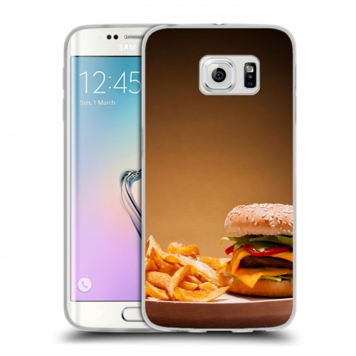Дизайнерский пластиковый чехол для Samsung Galaxy S6 Edge Бургеры