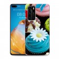 Дизайнерский силиконовый с усиленными углами чехол для Huawei P40 Кексы