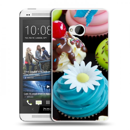 Дизайнерский пластиковый чехол для HTC One (M7) Dual SIM Кексы