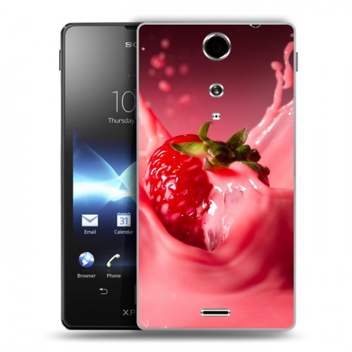 Дизайнерский пластиковый чехол для Sony Xperia TX Клубника