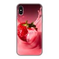 Дизайнерский силиконовый чехол для Iphone x10 Клубника