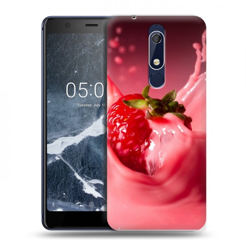 Дизайнерский пластиковый чехол для Nokia 5.1 Клубника