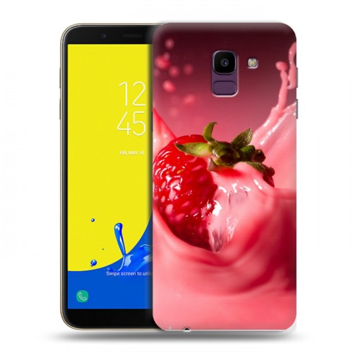 Дизайнерский пластиковый чехол для Samsung Galaxy J6 Клубника