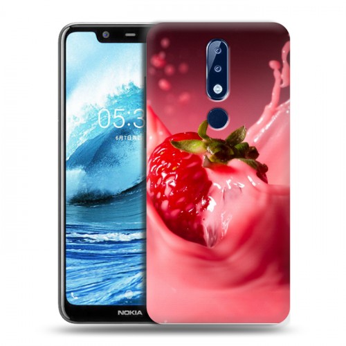 Дизайнерский пластиковый чехол для Nokia 5.1 Plus Клубника