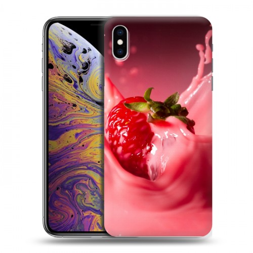 Дизайнерский силиконовый чехол для Iphone Xs Max Клубника