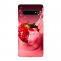 Дизайнерский силиконовый чехол для Samsung Galaxy S10 Клубника