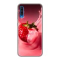 Дизайнерский силиконовый с усиленными углами чехол для Samsung Galaxy A50 Клубника