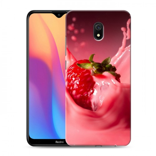 Дизайнерский силиконовый с усиленными углами чехол для Xiaomi RedMi 8A Клубника