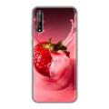 Дизайнерский силиконовый чехол для Huawei Y8p Клубника