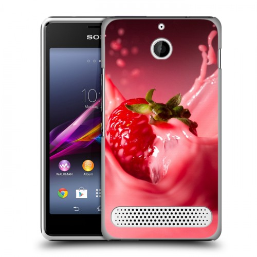 Дизайнерский силиконовый чехол для Sony Xperia E1 Клубника