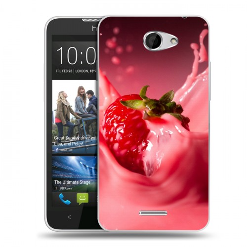 Дизайнерский пластиковый чехол для HTC Desire 516 Клубника