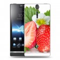 Дизайнерский пластиковый чехол для Sony Xperia S Клубника