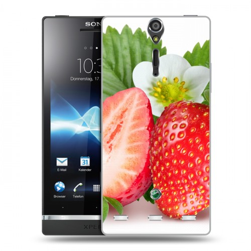 Дизайнерский пластиковый чехол для Sony Xperia S Клубника