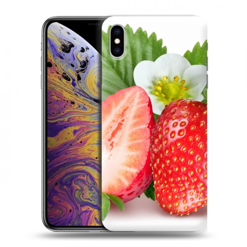 Дизайнерский силиконовый чехол для Iphone Xs Max Клубника