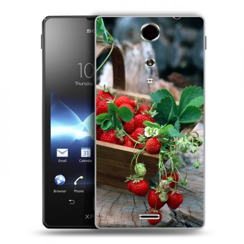 Дизайнерский пластиковый чехол для Sony Xperia TX Клубника