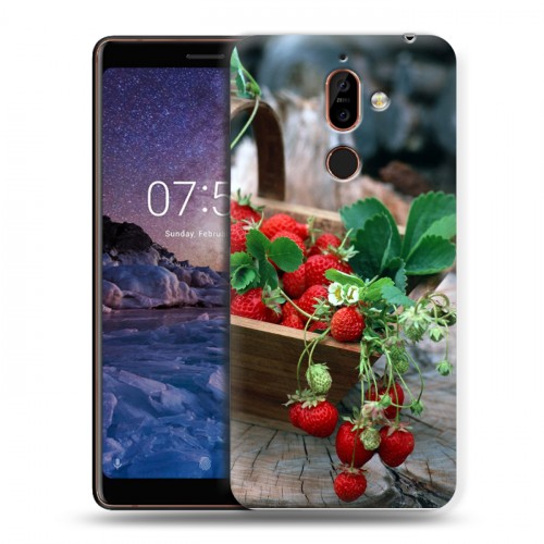 Дизайнерский пластиковый чехол для Nokia 7 Plus Клубника