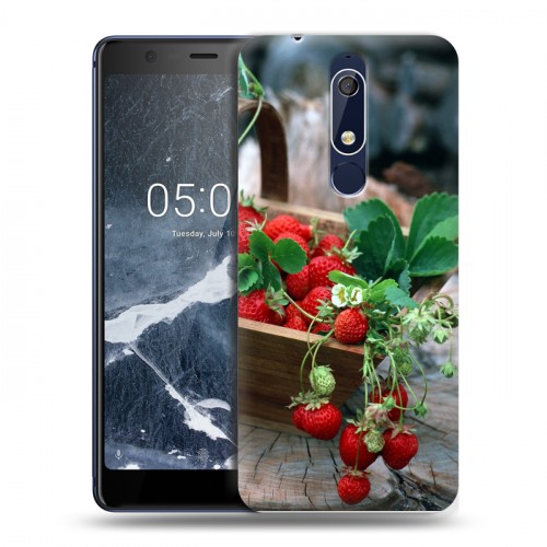 Дизайнерский пластиковый чехол для Nokia 5.1 Клубника