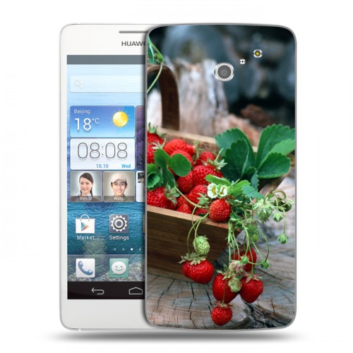 Дизайнерский пластиковый чехол для Huawei Ascend D2 Клубника