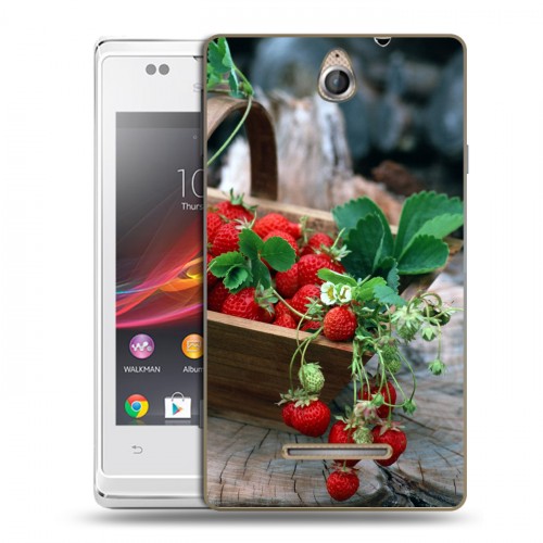 Дизайнерский пластиковый чехол для Sony Xperia E Клубника