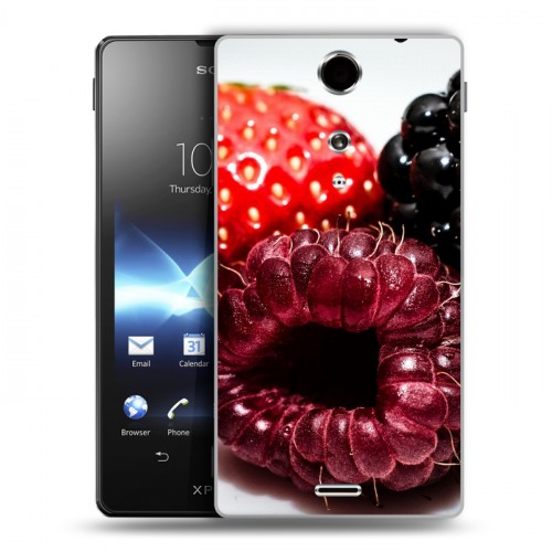 Дизайнерский пластиковый чехол для Sony Xperia TX Клубника