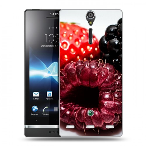 Дизайнерский пластиковый чехол для Sony Xperia S Клубника