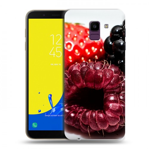 Дизайнерский пластиковый чехол для Samsung Galaxy J6 Клубника