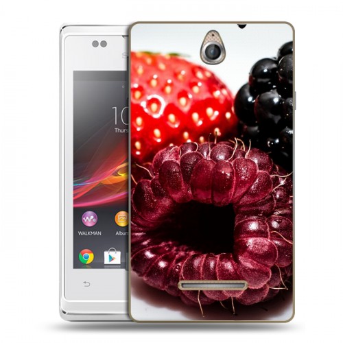 Дизайнерский пластиковый чехол для Sony Xperia E Клубника