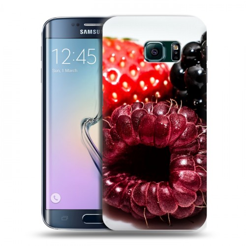 Дизайнерский пластиковый чехол для Samsung Galaxy S6 Edge Клубника