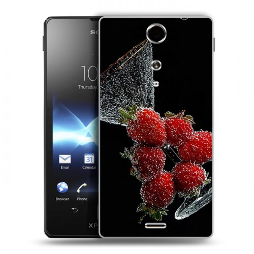 Дизайнерский пластиковый чехол для Sony Xperia TX Клубника