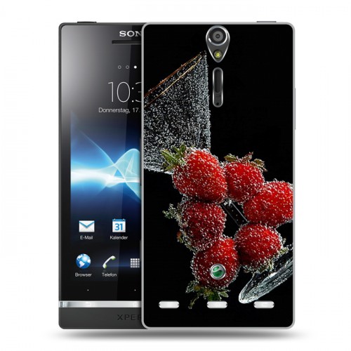 Дизайнерский пластиковый чехол для Sony Xperia S Клубника