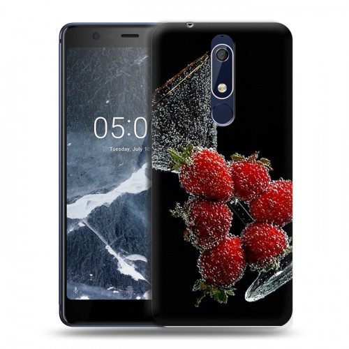 Дизайнерский пластиковый чехол для Nokia 5.1 Клубника