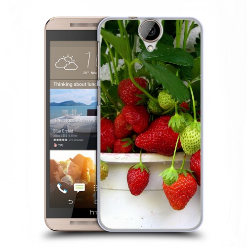 Дизайнерский пластиковый чехол для HTC One E9+ Клубника