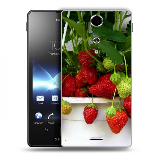 Дизайнерский пластиковый чехол для Sony Xperia TX Клубника