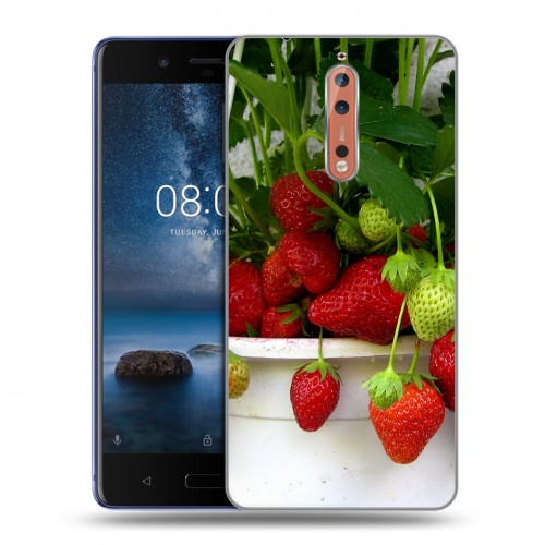 Дизайнерский пластиковый чехол для Nokia 8 Клубника