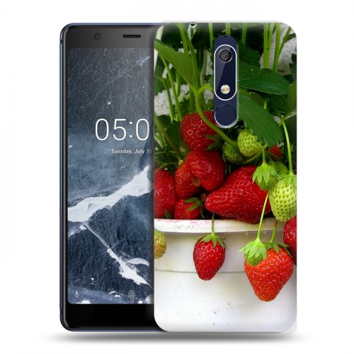 Дизайнерский пластиковый чехол для Nokia 5.1 Клубника