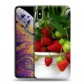 Дизайнерский силиконовый чехол для Iphone Xs Max Клубника