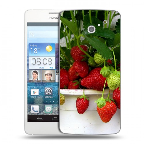 Дизайнерский пластиковый чехол для Huawei Ascend D2 Клубника